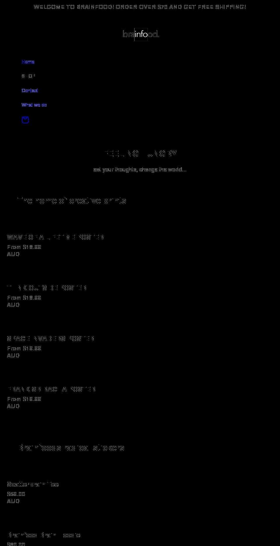 brainfoodcreative.com shopify website screenshot