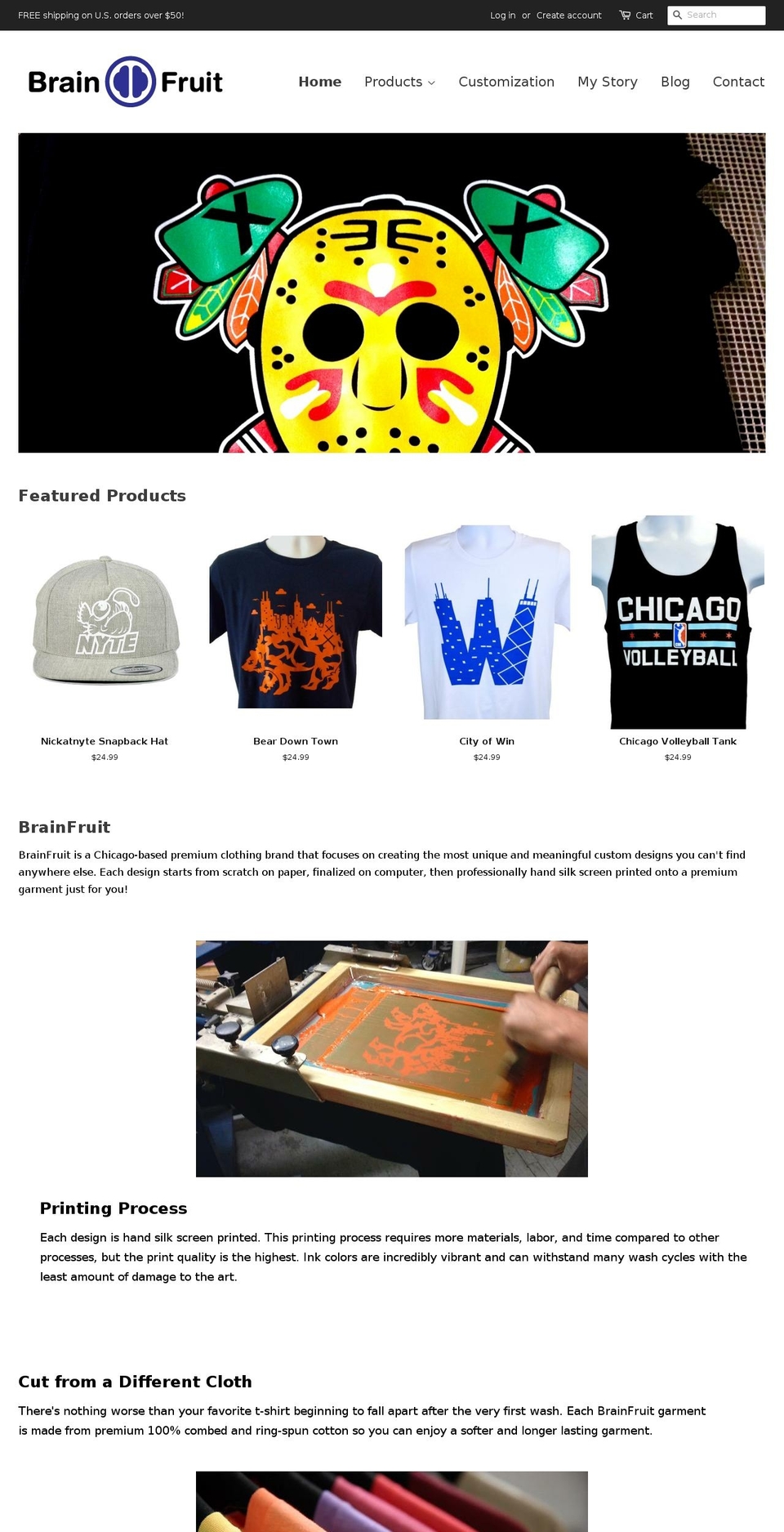 brainfruitclothing.com shopify website screenshot