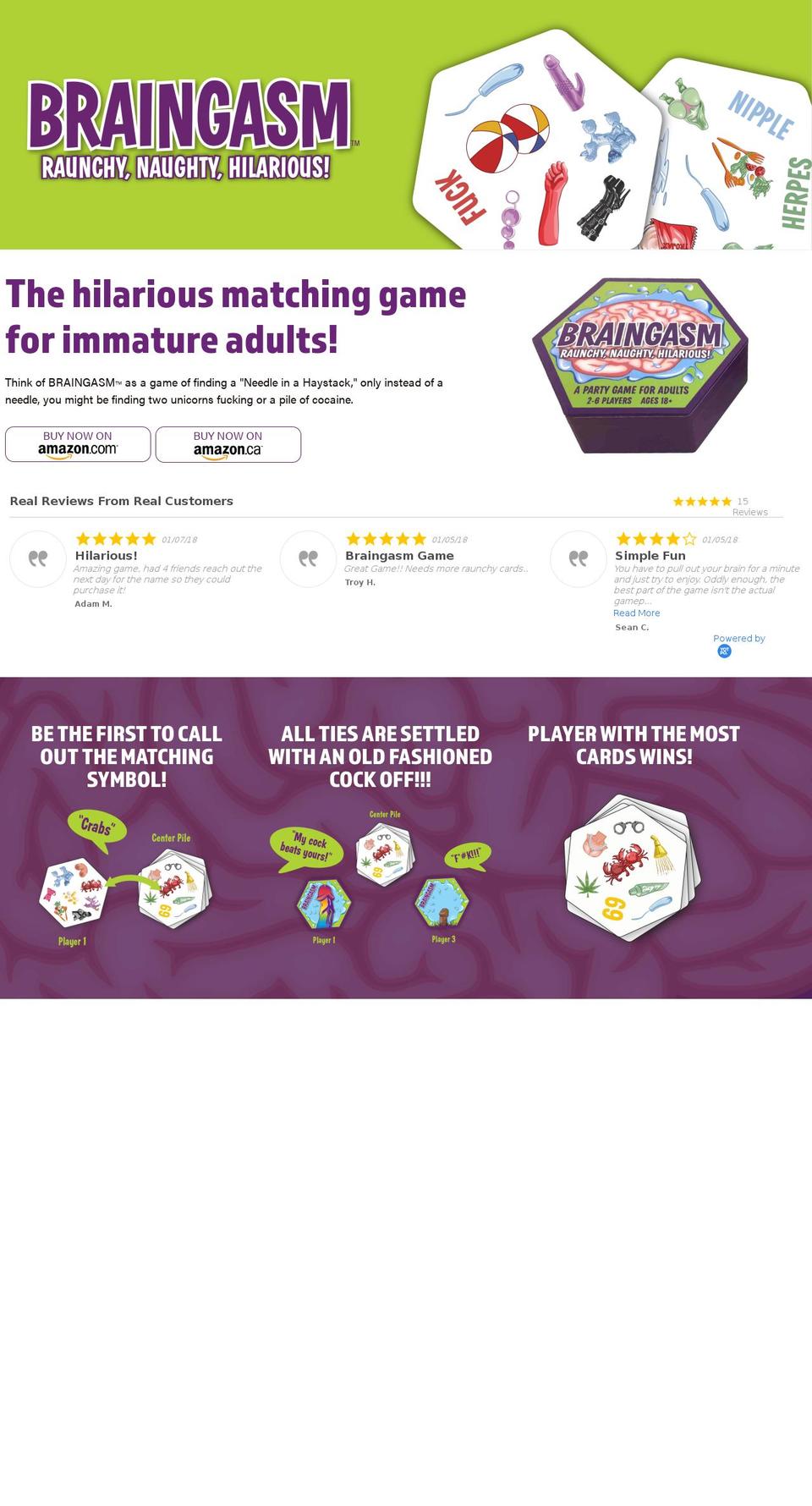 braingasmgame.com shopify website screenshot