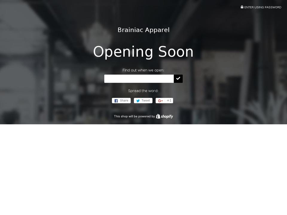 brainiacclothing.com shopify website screenshot
