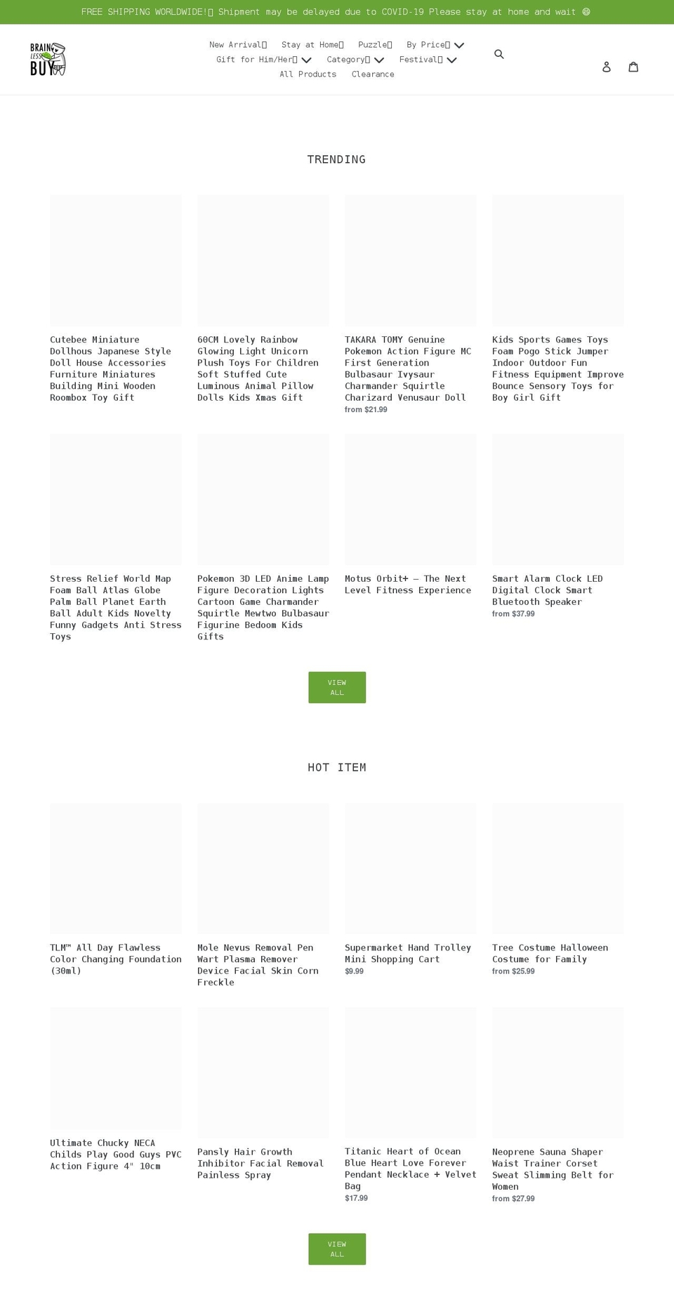 brainlessbuy.com shopify website screenshot
