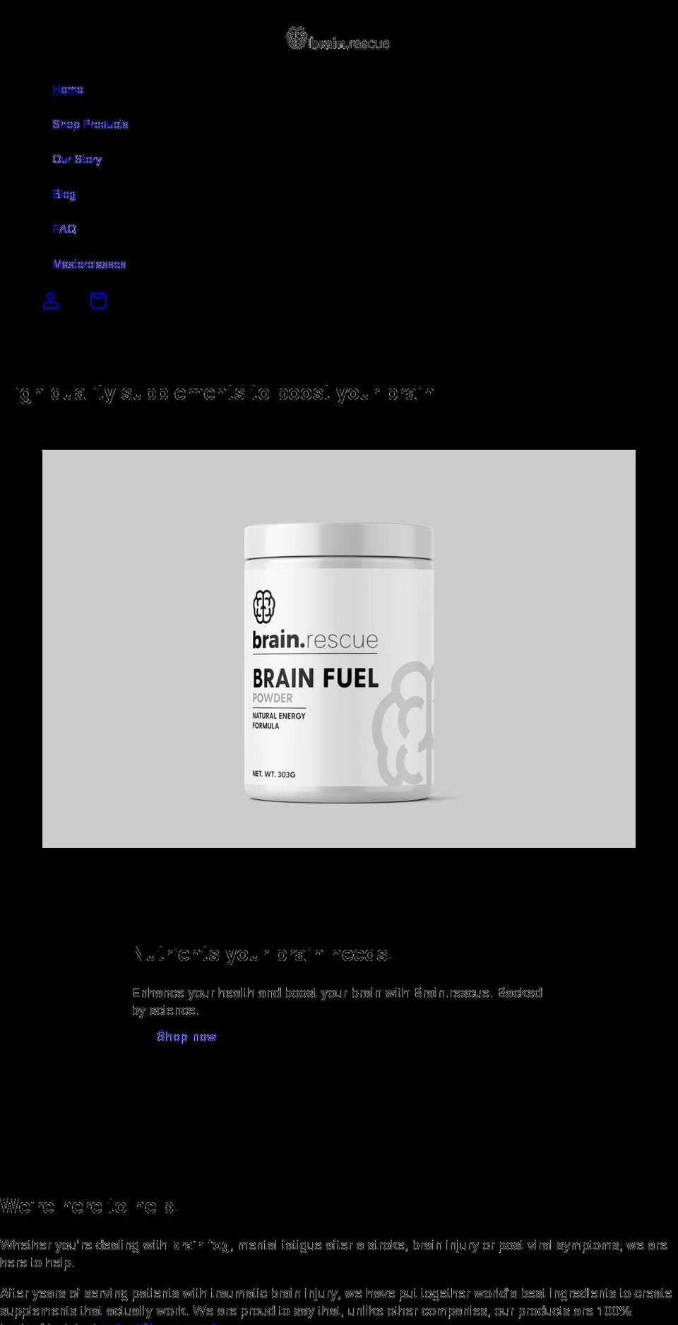 brainrescue.com shopify website screenshot