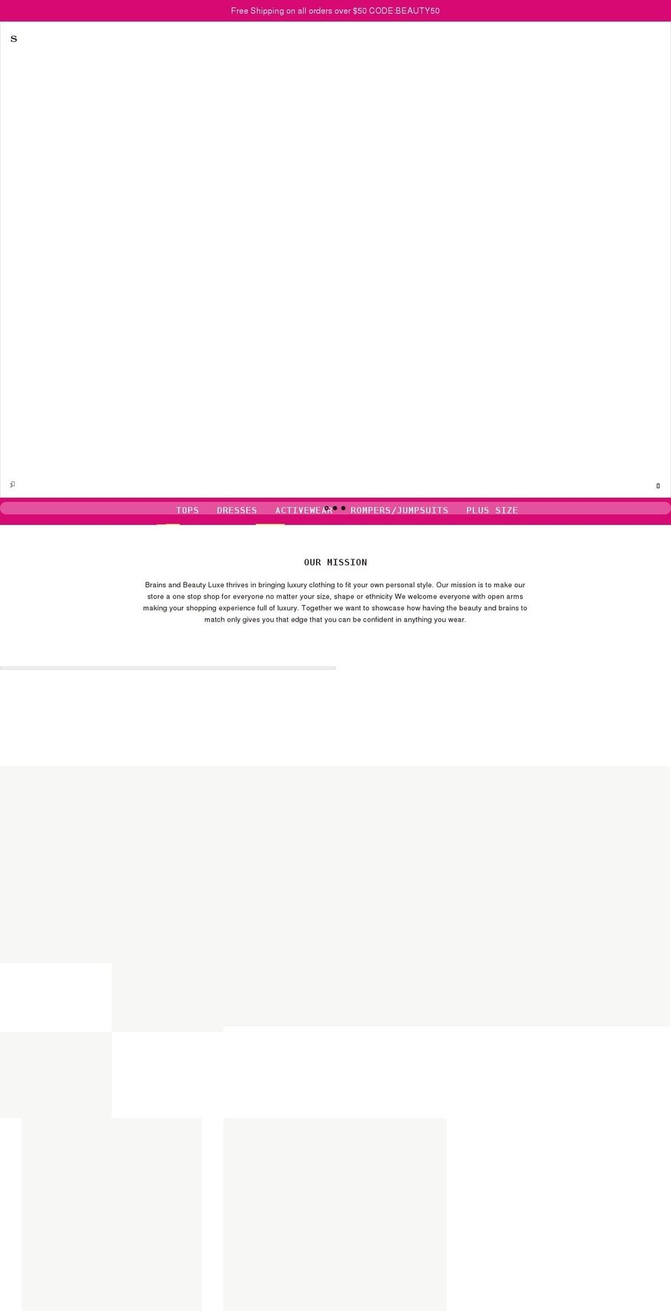 brainsandbeautyluxe.com shopify website screenshot