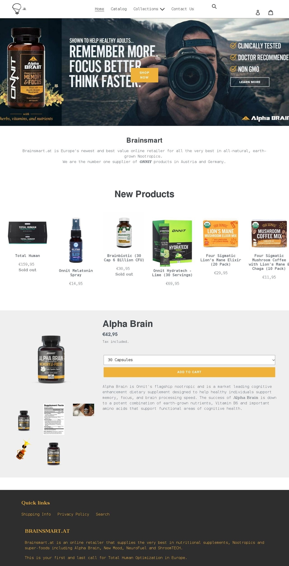 brainsmart.at shopify website screenshot