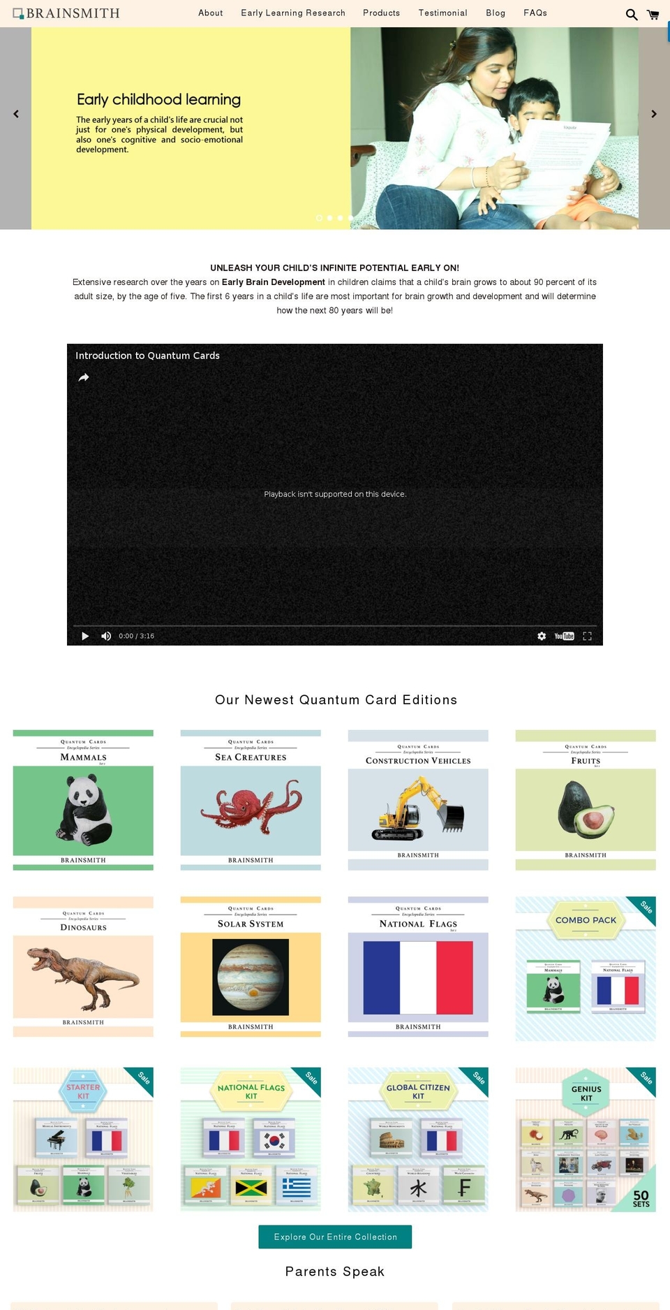 Vantage Shopify theme site example brainsmith.in