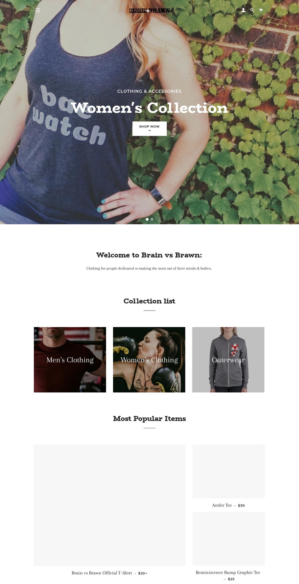 brainvsbrawn.com — Shopify storefront screenshot