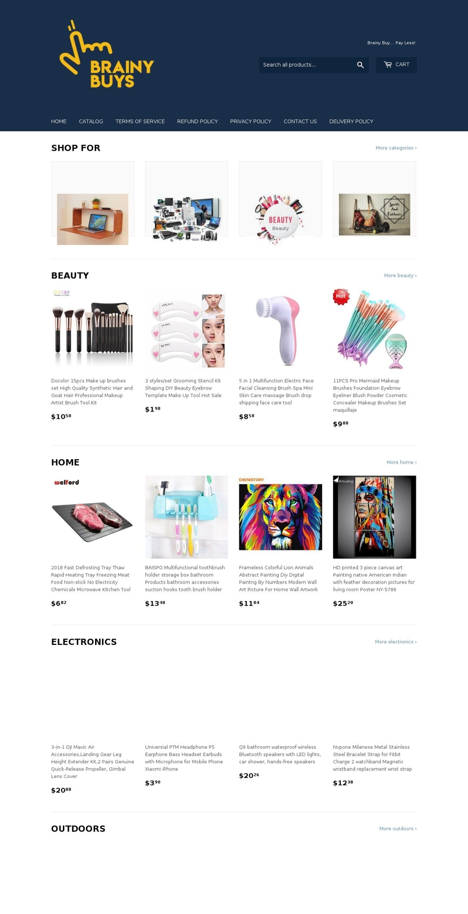 brainybuys.com — Shopify storefront screenshot