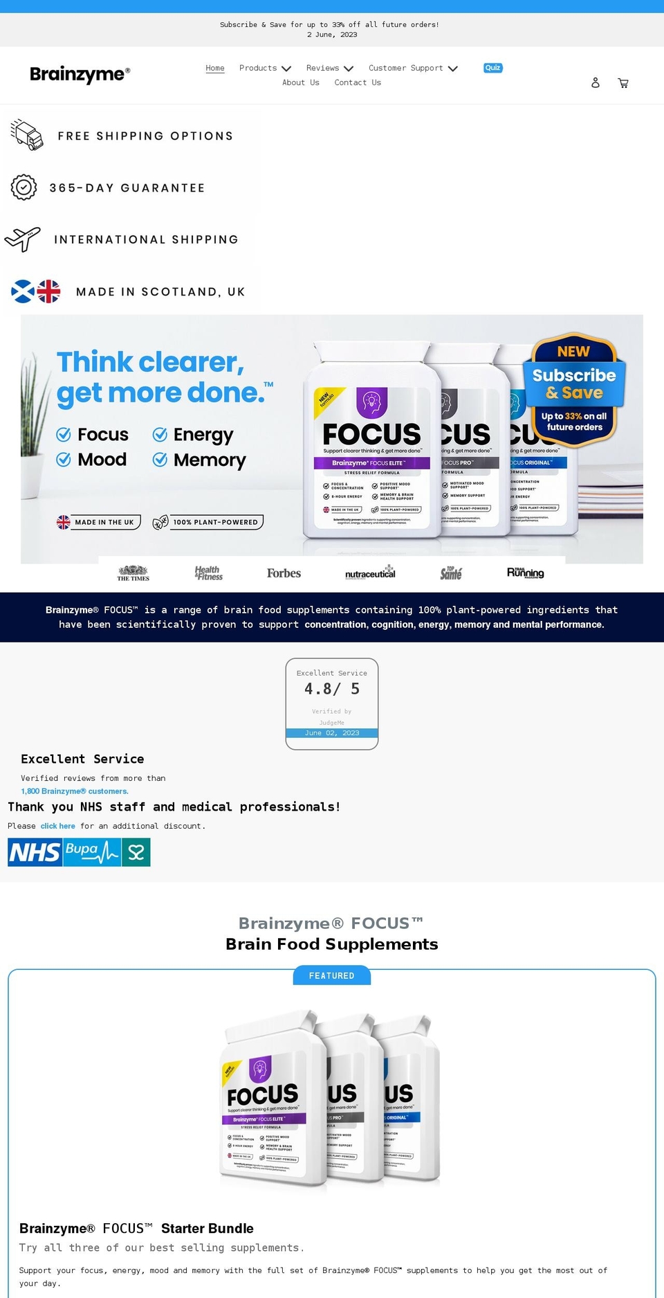 brainzyme.uk shopify website screenshot