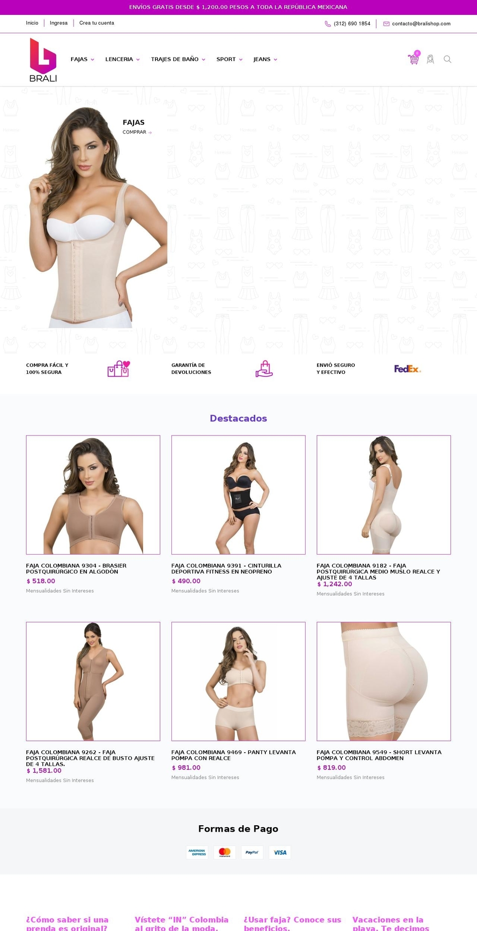 bralishop.com — Shopify storefront screenshot