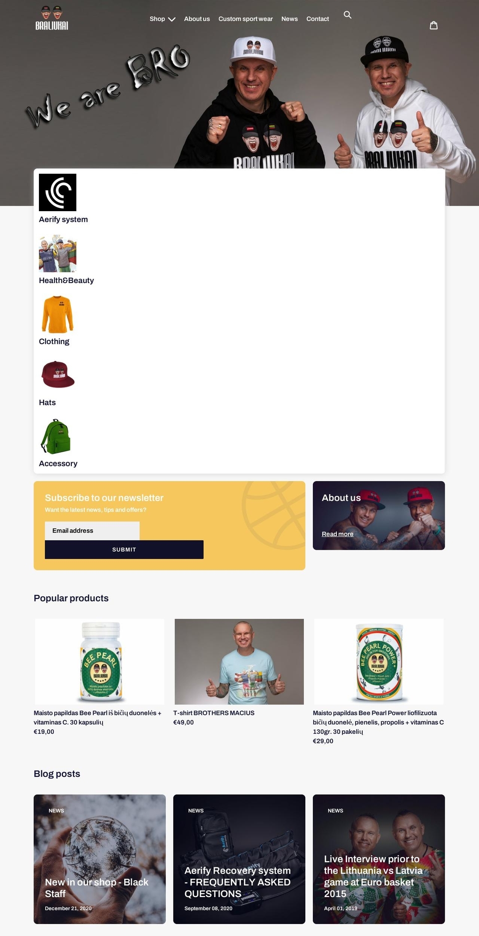 braliukai.com shopify website screenshot