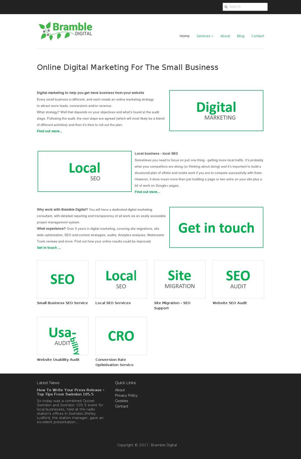 brambledigital.com shopify website screenshot