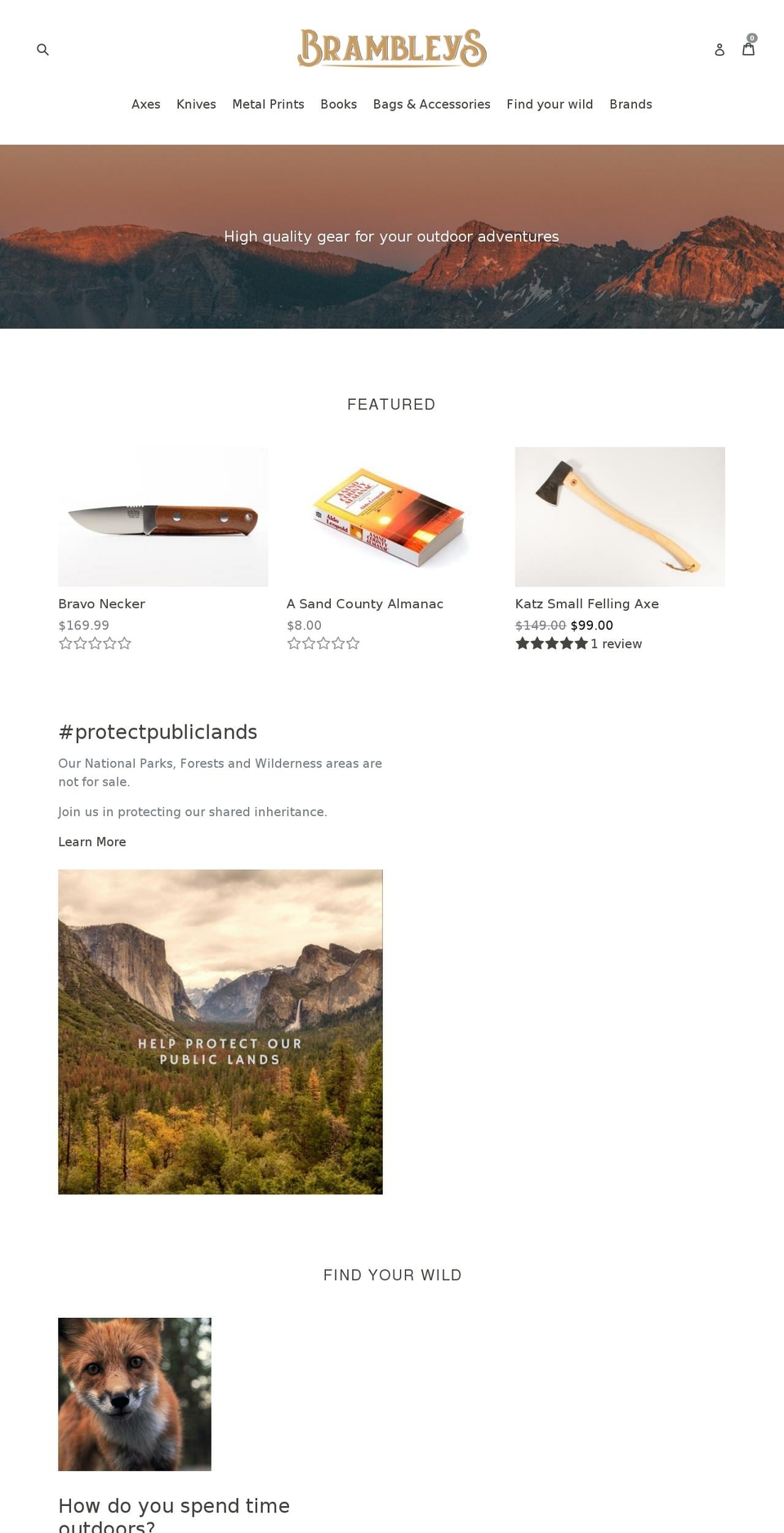 brambleys.com — Shopify storefront screenshot