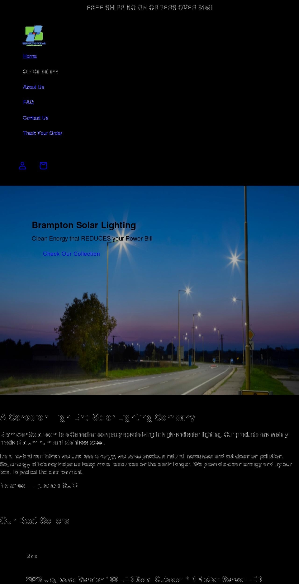 bramptonsolar.com shopify website screenshot
