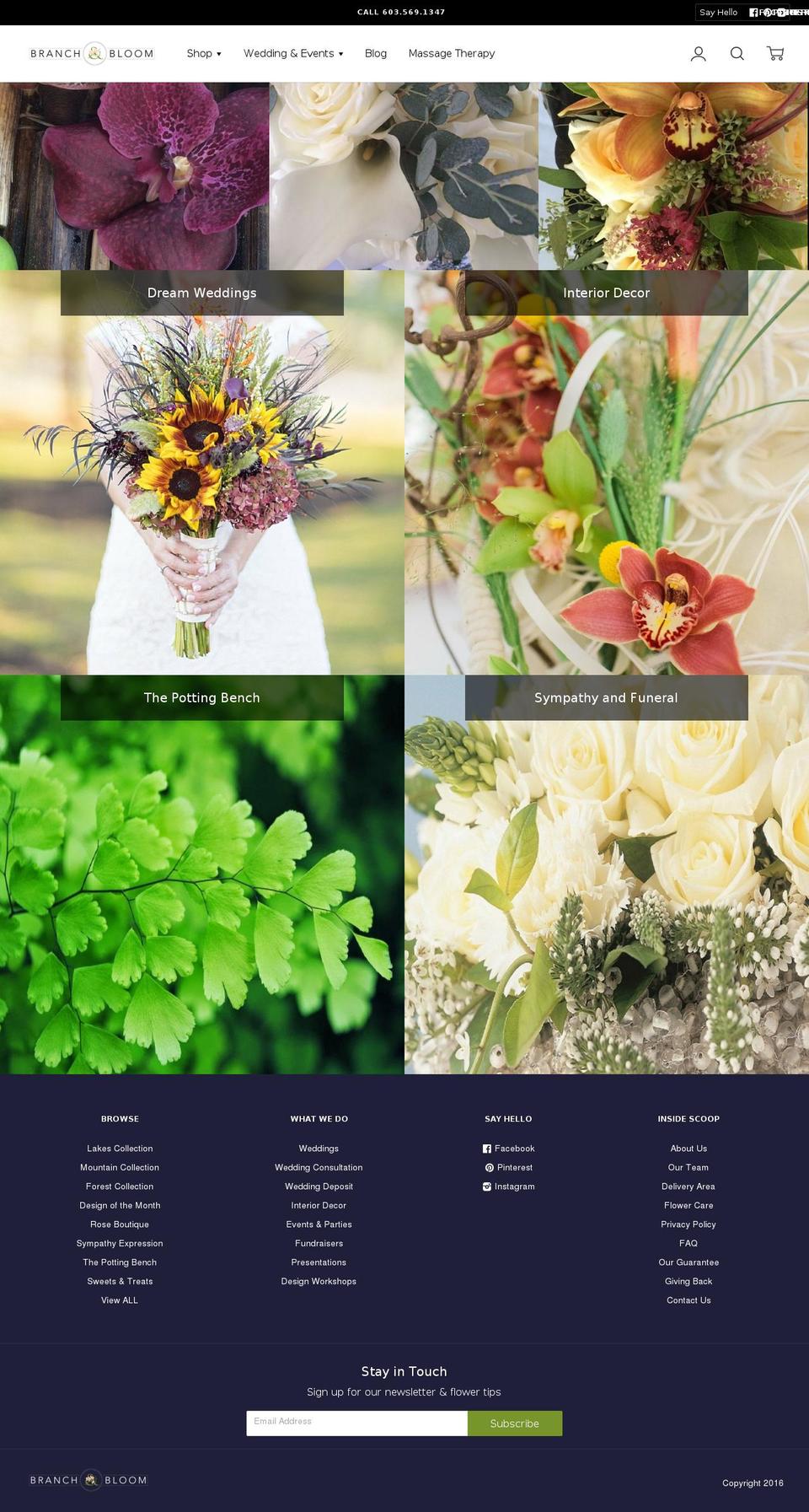 branchandbloomnh.com — Shopify storefront screenshot