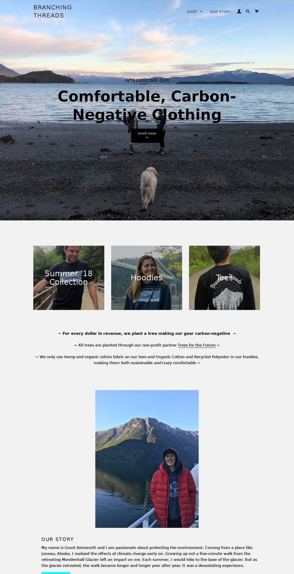 branchingthreads.com — Shopify storefront screenshot