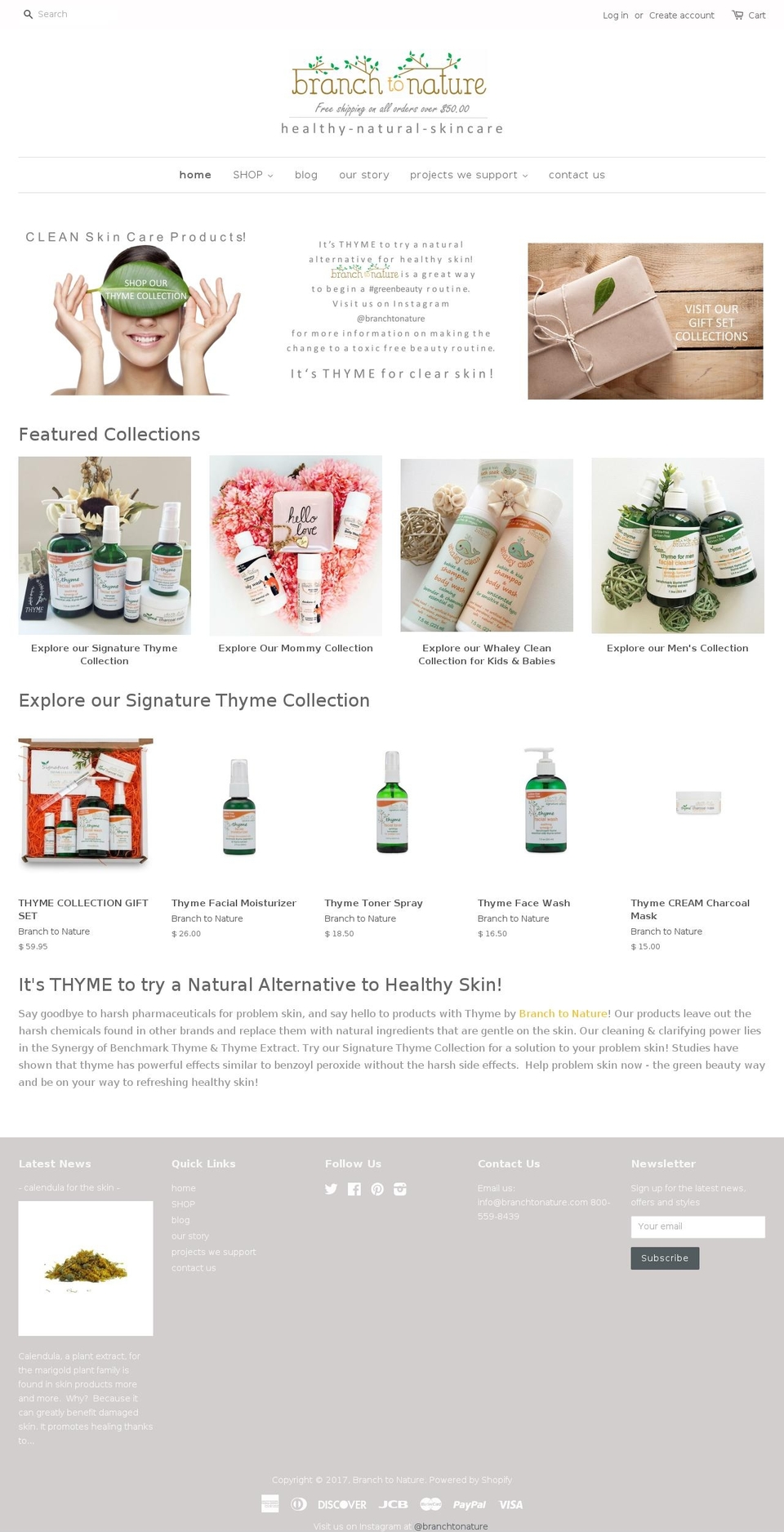 branchtonature.com shopify website screenshot