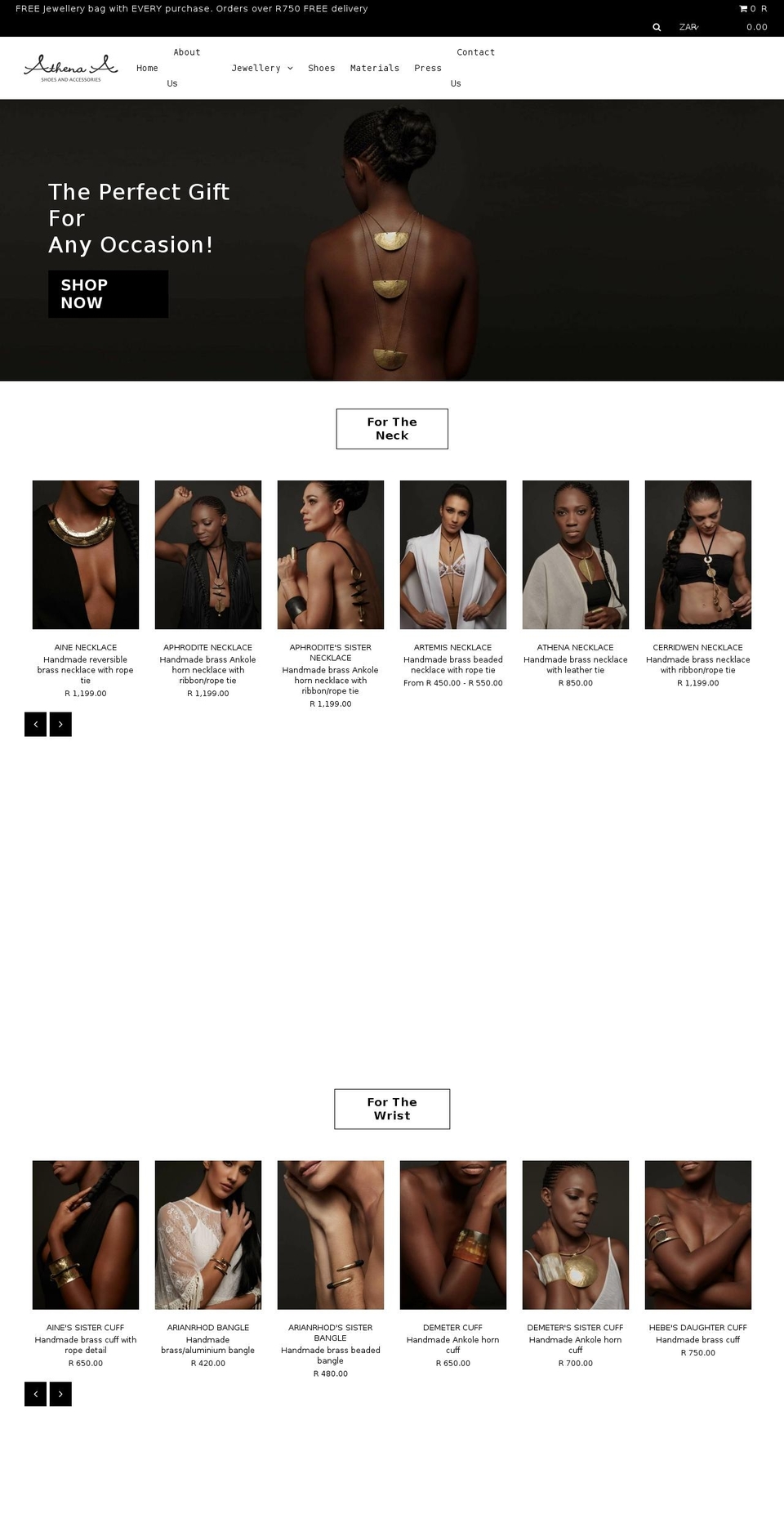 brandathenaa.com — Shopify storefront screenshot
