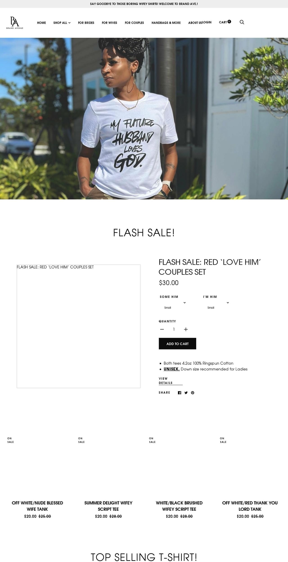 brandaveclothing.com shopify website screenshot