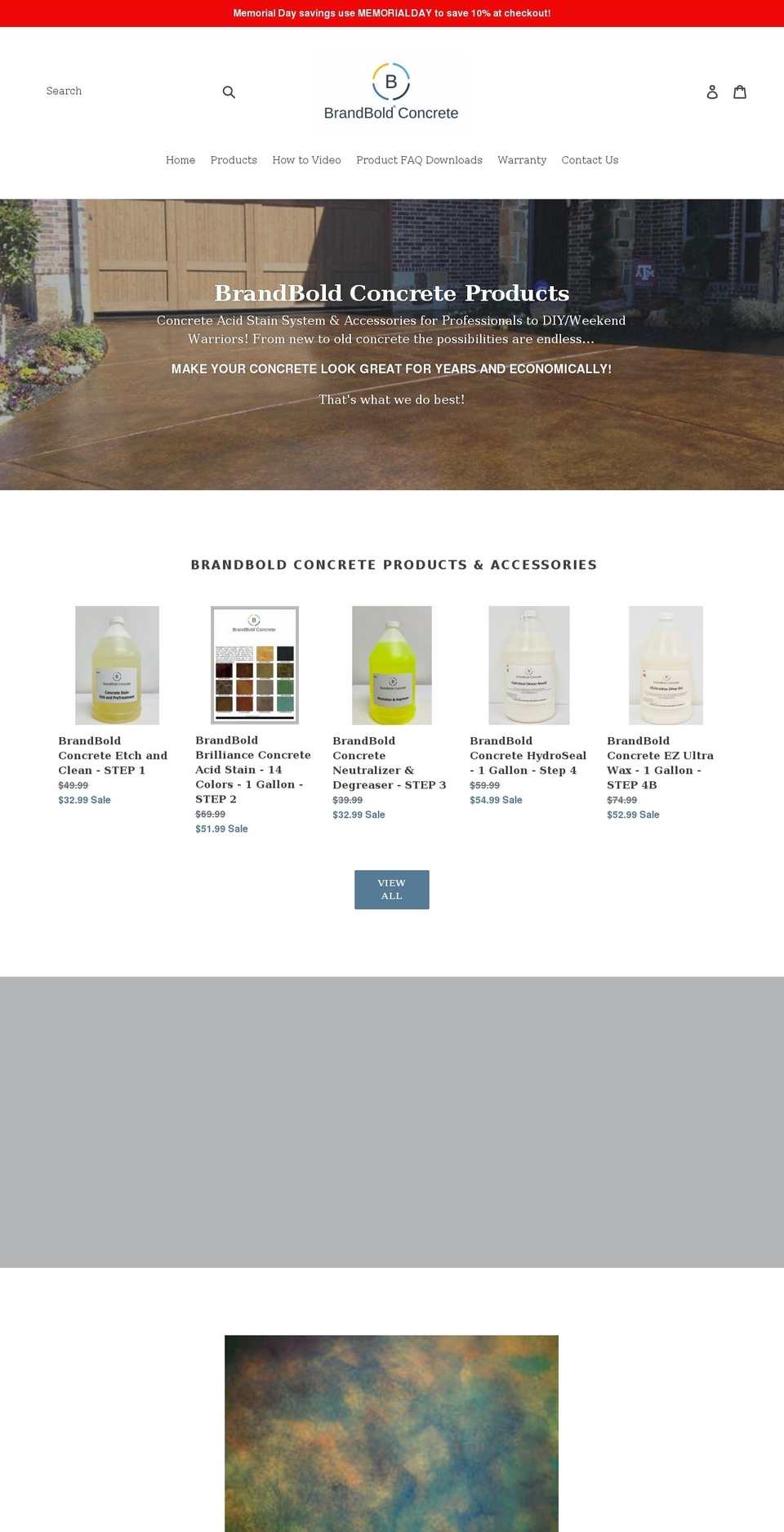 brandboldconcrete.com shopify website screenshot