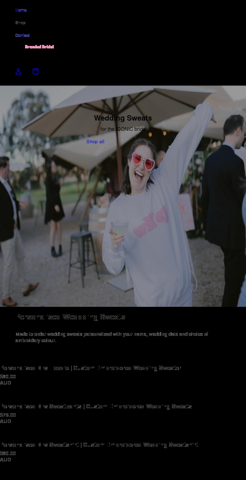 brandedbridal.com shopify website screenshot