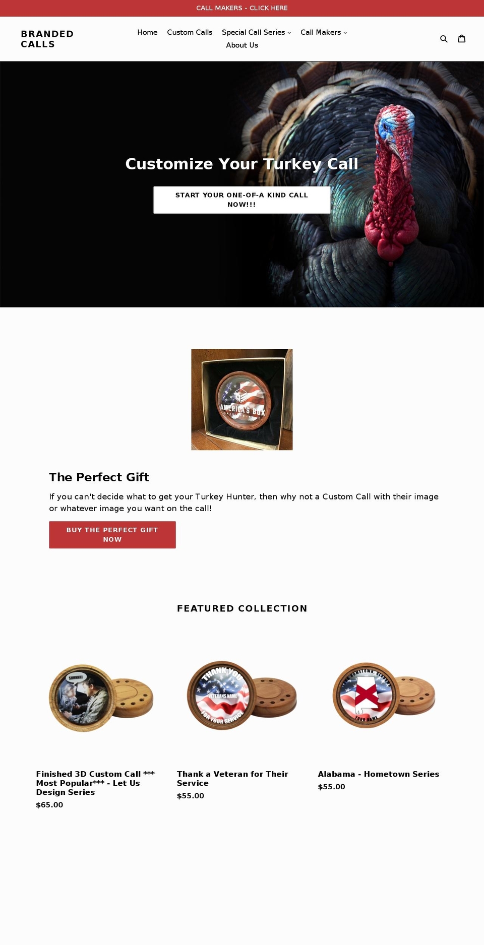 brandedcalls.com — Shopify storefront screenshot