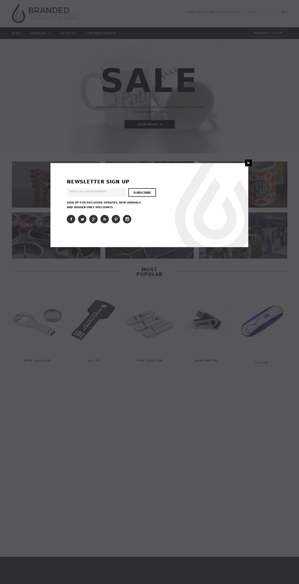 brandedcollateral.com shopify website screenshot