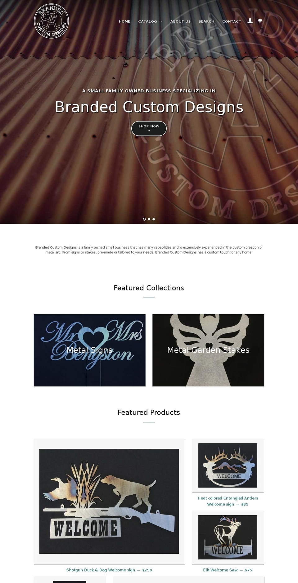 brandedcustomdesigns.com — Shopify storefront screenshot