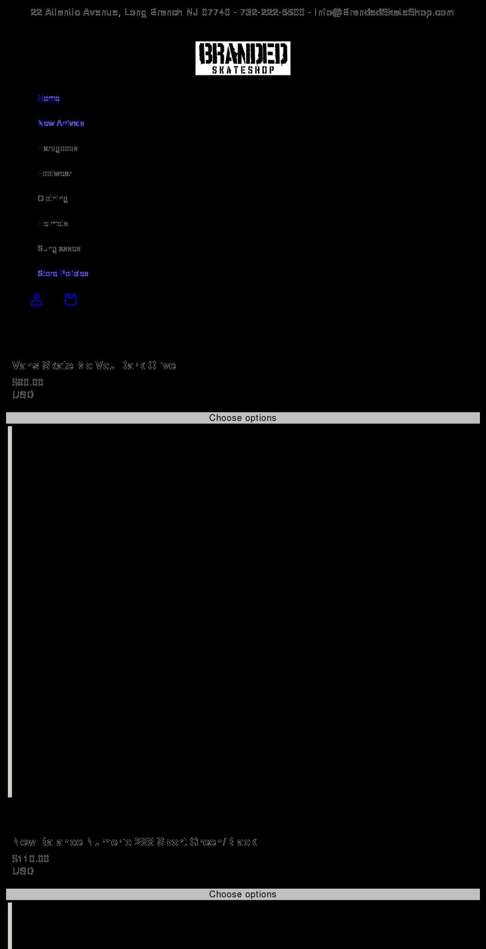brandedskateshop.com shopify website screenshot