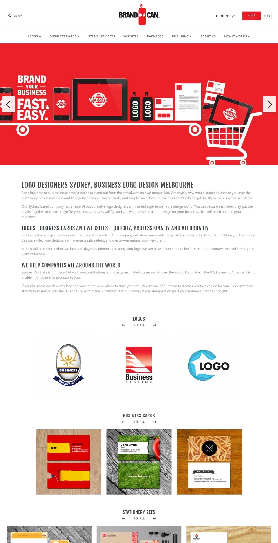brandinacan.com.au shopify website screenshot