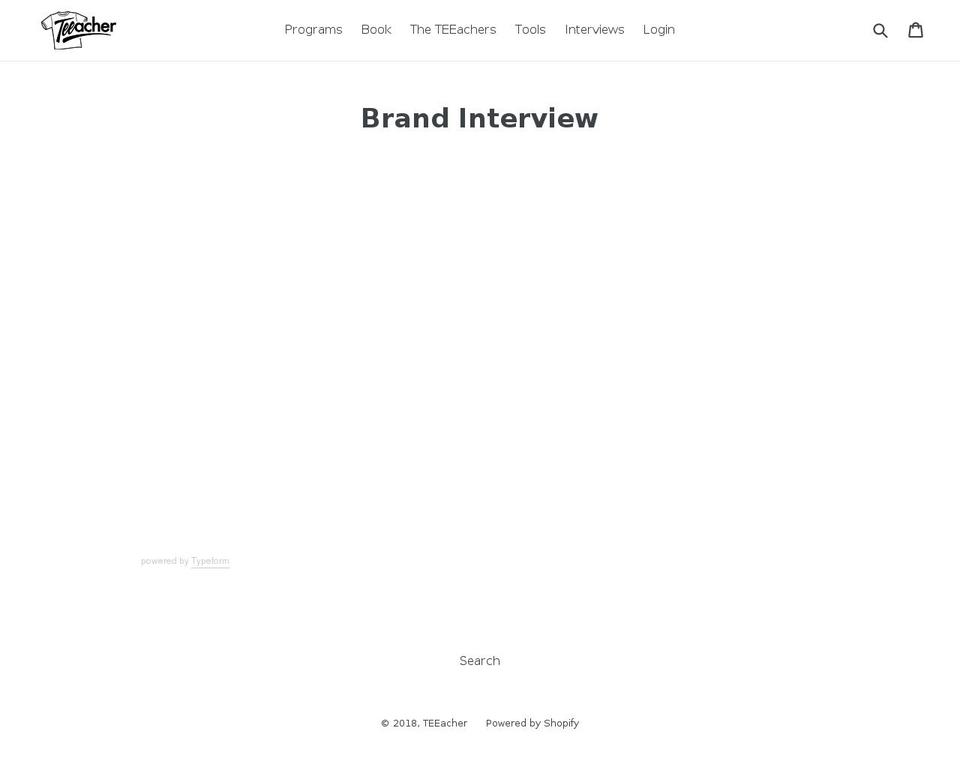 brandinterview.com — Shopify storefront screenshot