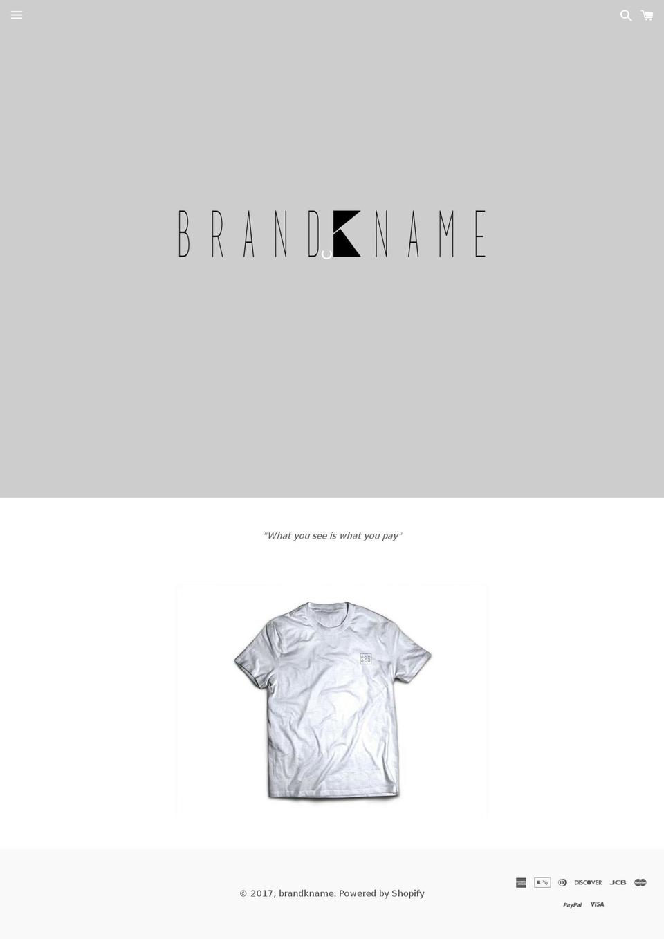 brandkname.com shopify website screenshot