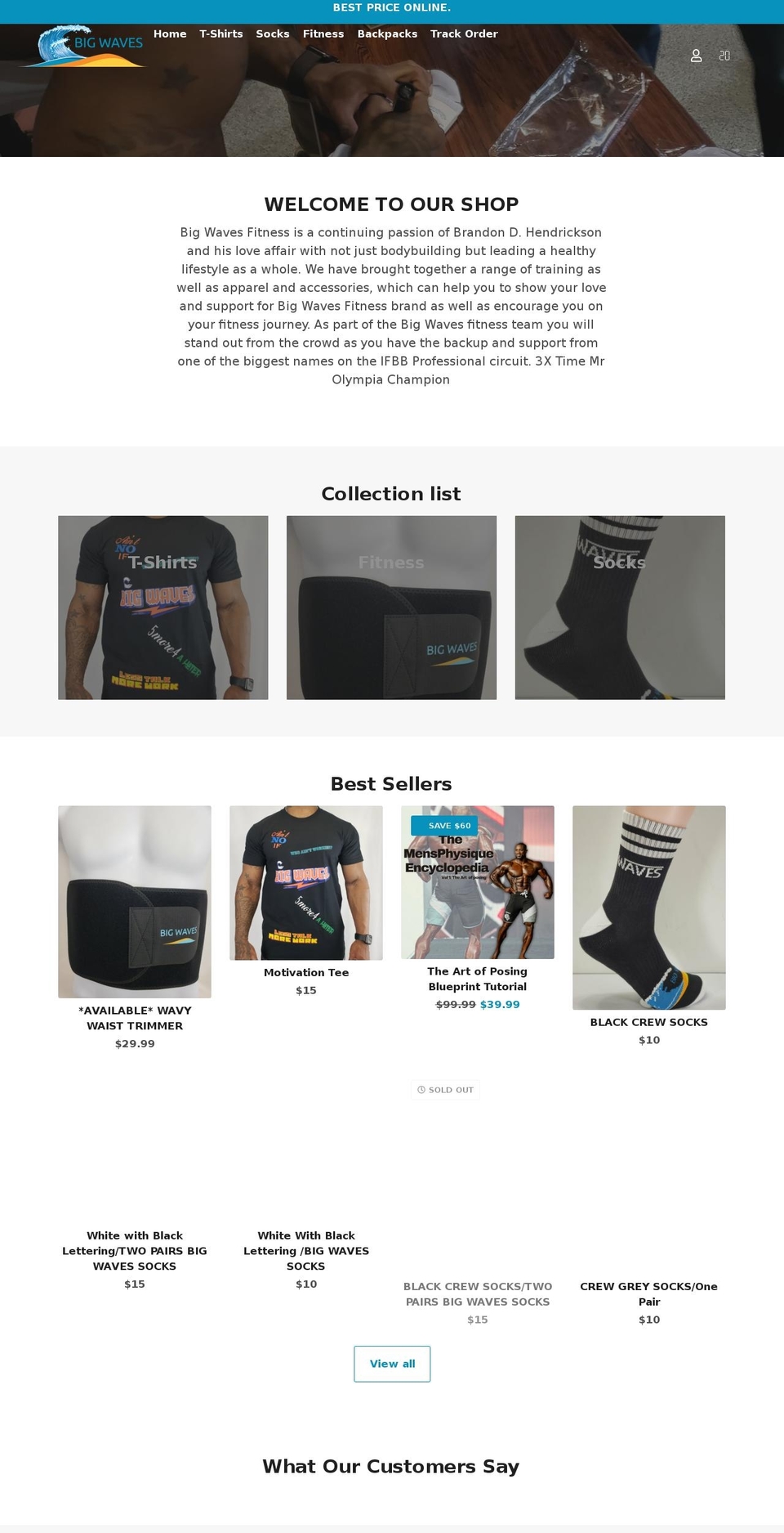 brandondhendricksonbigwaves.com shopify website screenshot
