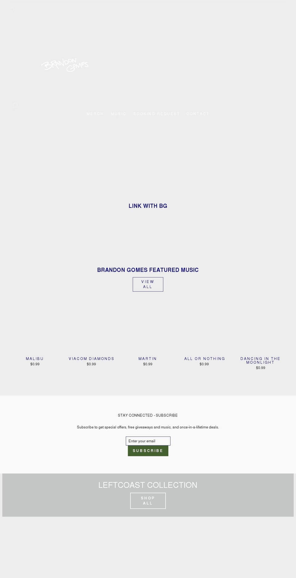 brandongomes.com shopify website screenshot