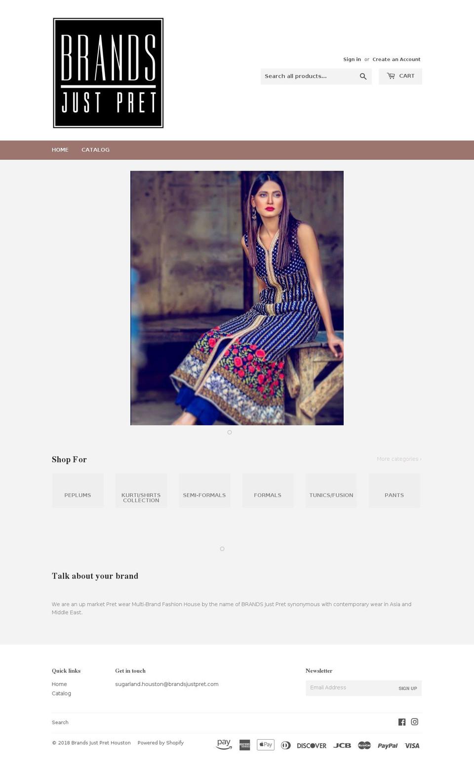 brandsjustpretusa.com — Shopify storefront screenshot