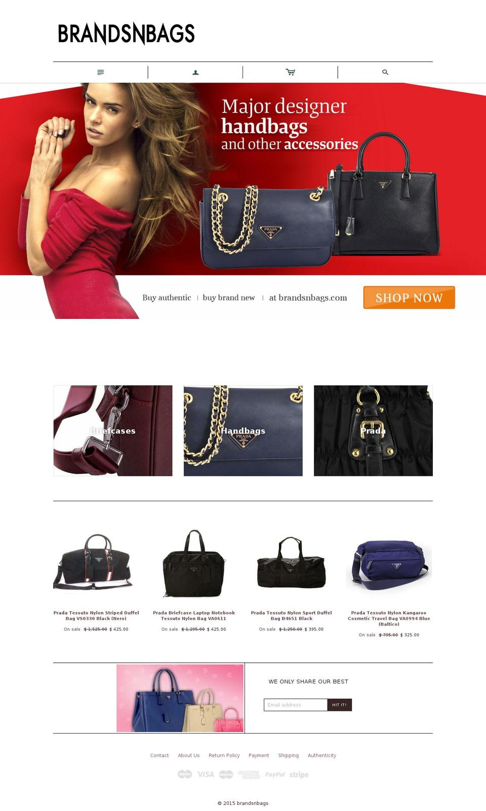 brandsnbags.com shopify website screenshot