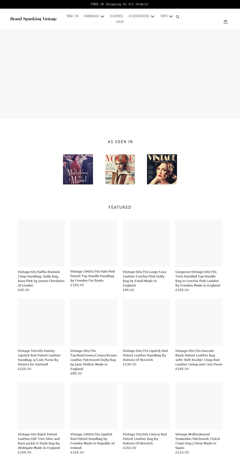 brandspankingvintage.com shopify website screenshot