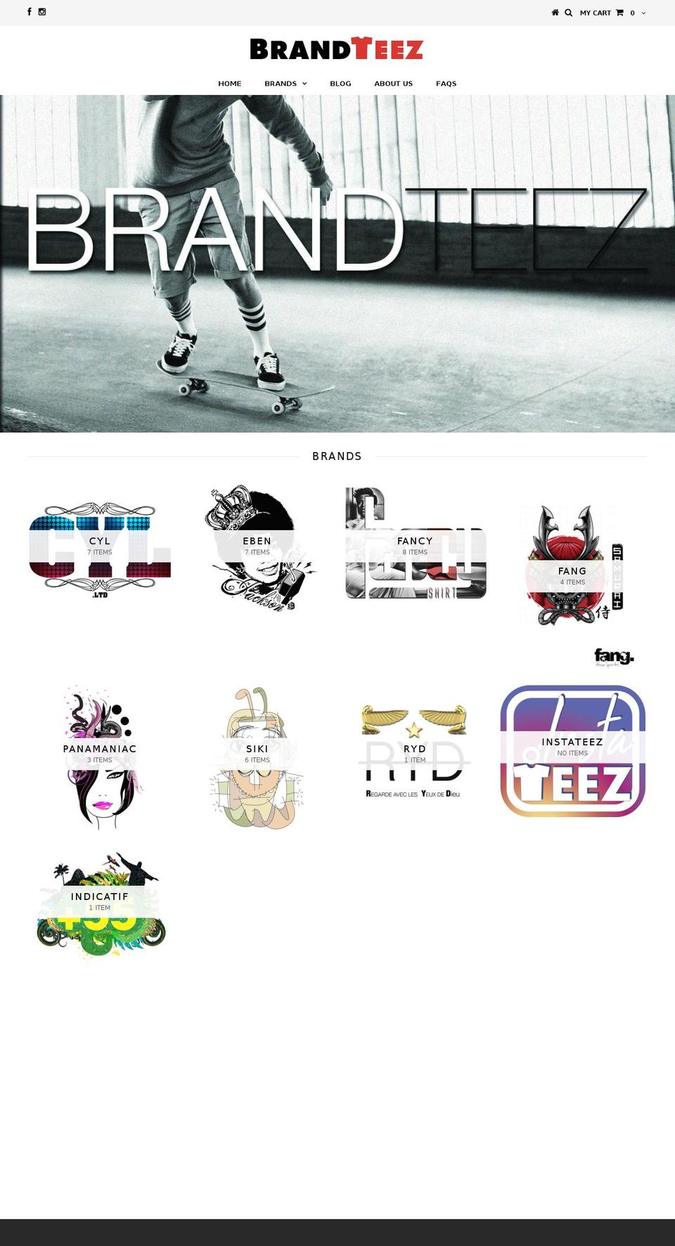 brandteez.com — Shopify storefront screenshot