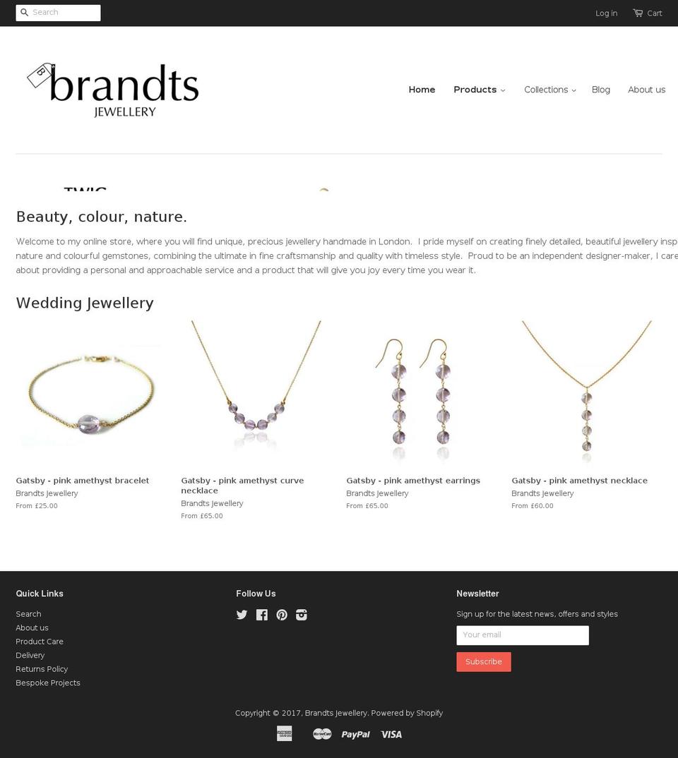 brandtsjewellery.com shopify website screenshot