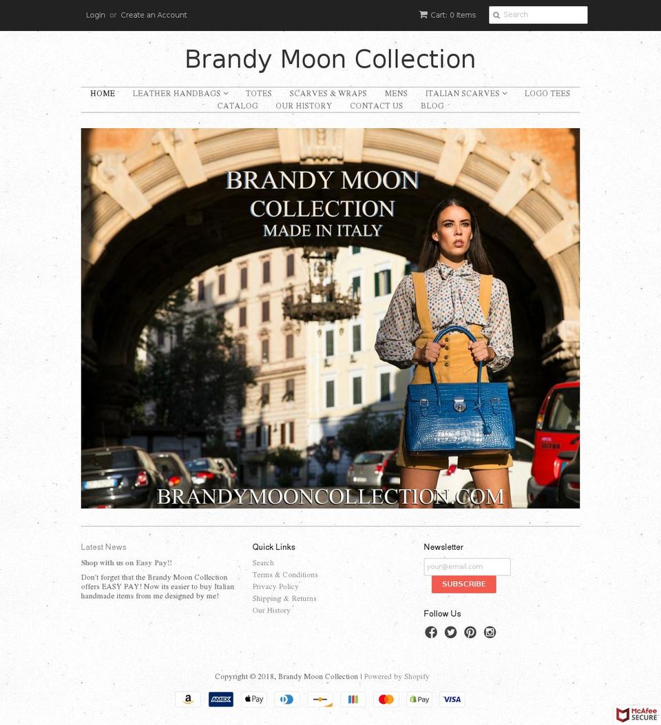 brandymooncollection.com shopify website screenshot
