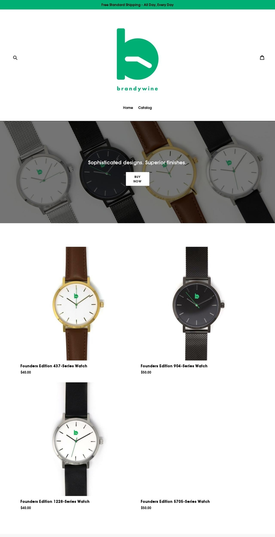 brandywinewatches.com shopify website screenshot