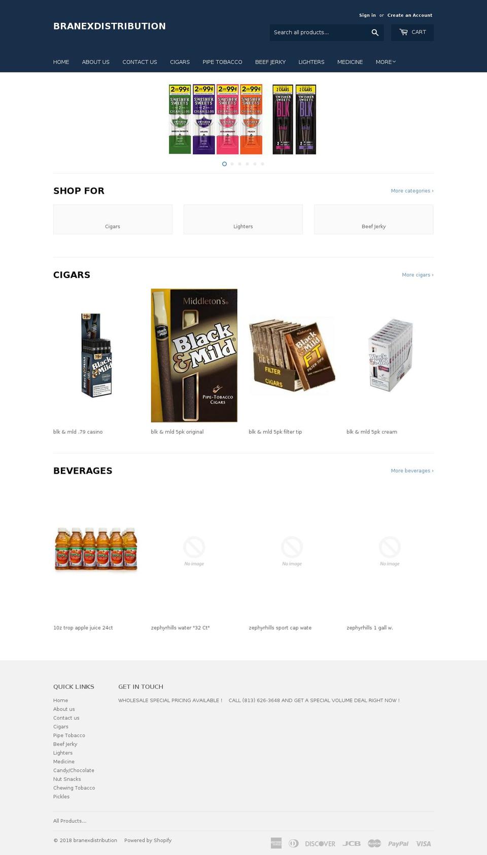 branexdistribution.com — Shopify storefront screenshot