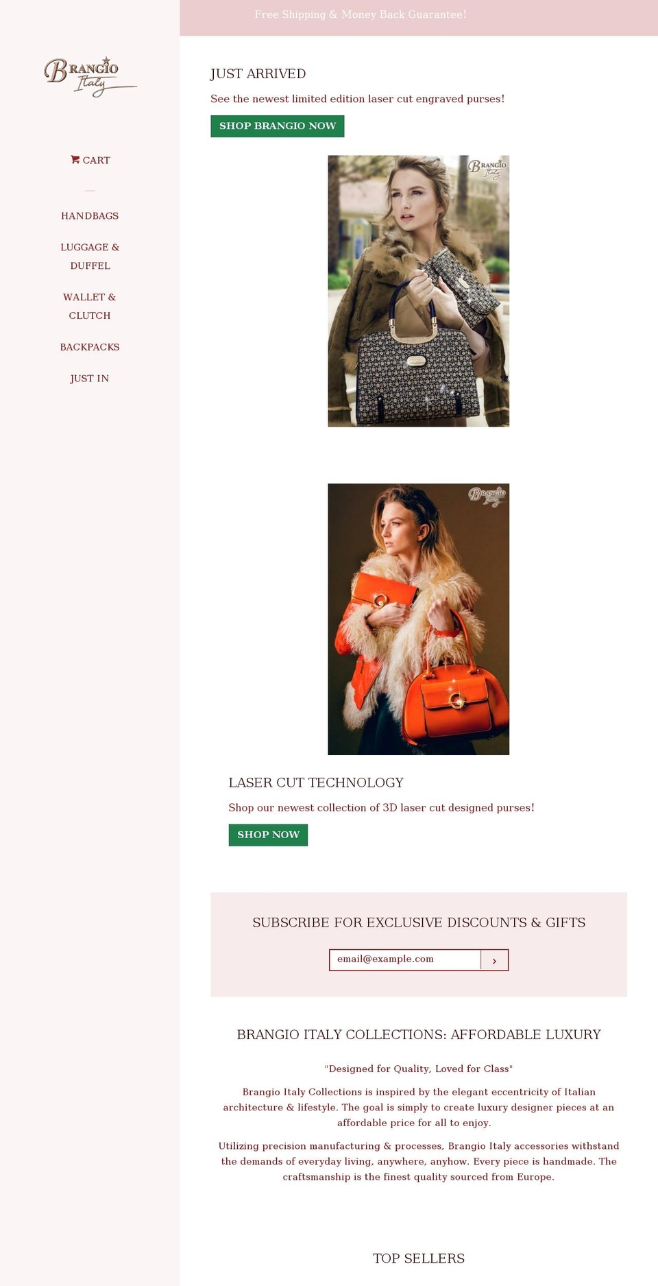 brangioitaly.com shopify website screenshot