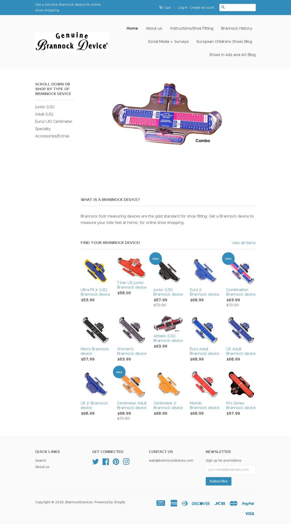 brannockdevices.com shopify website screenshot