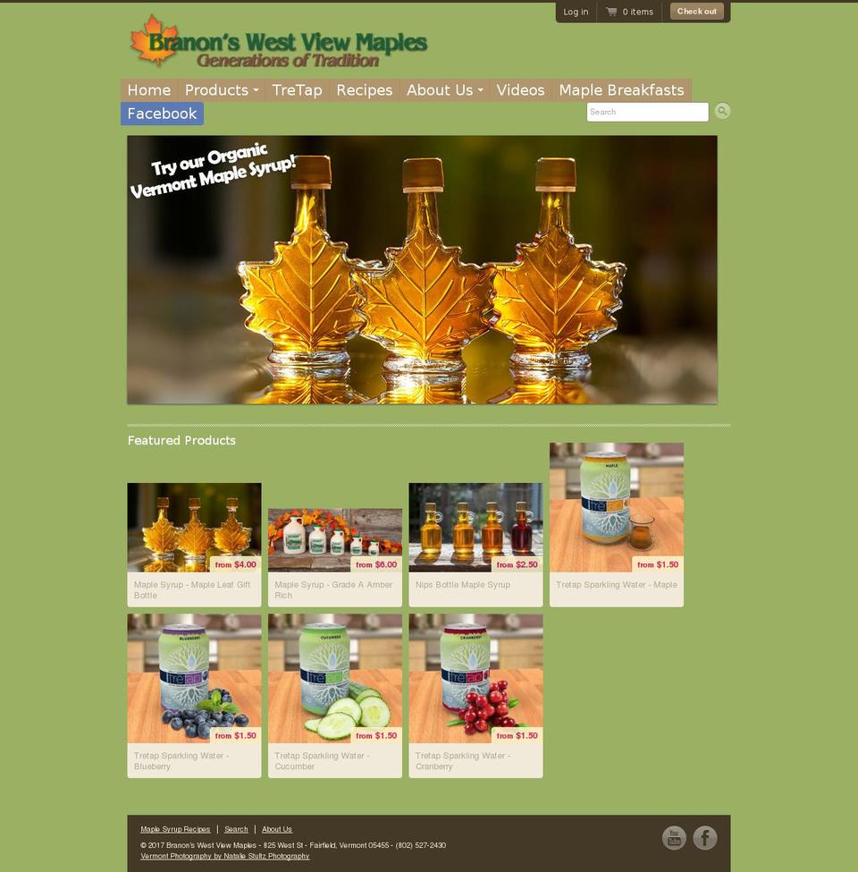 branonvtmaple.com shopify website screenshot