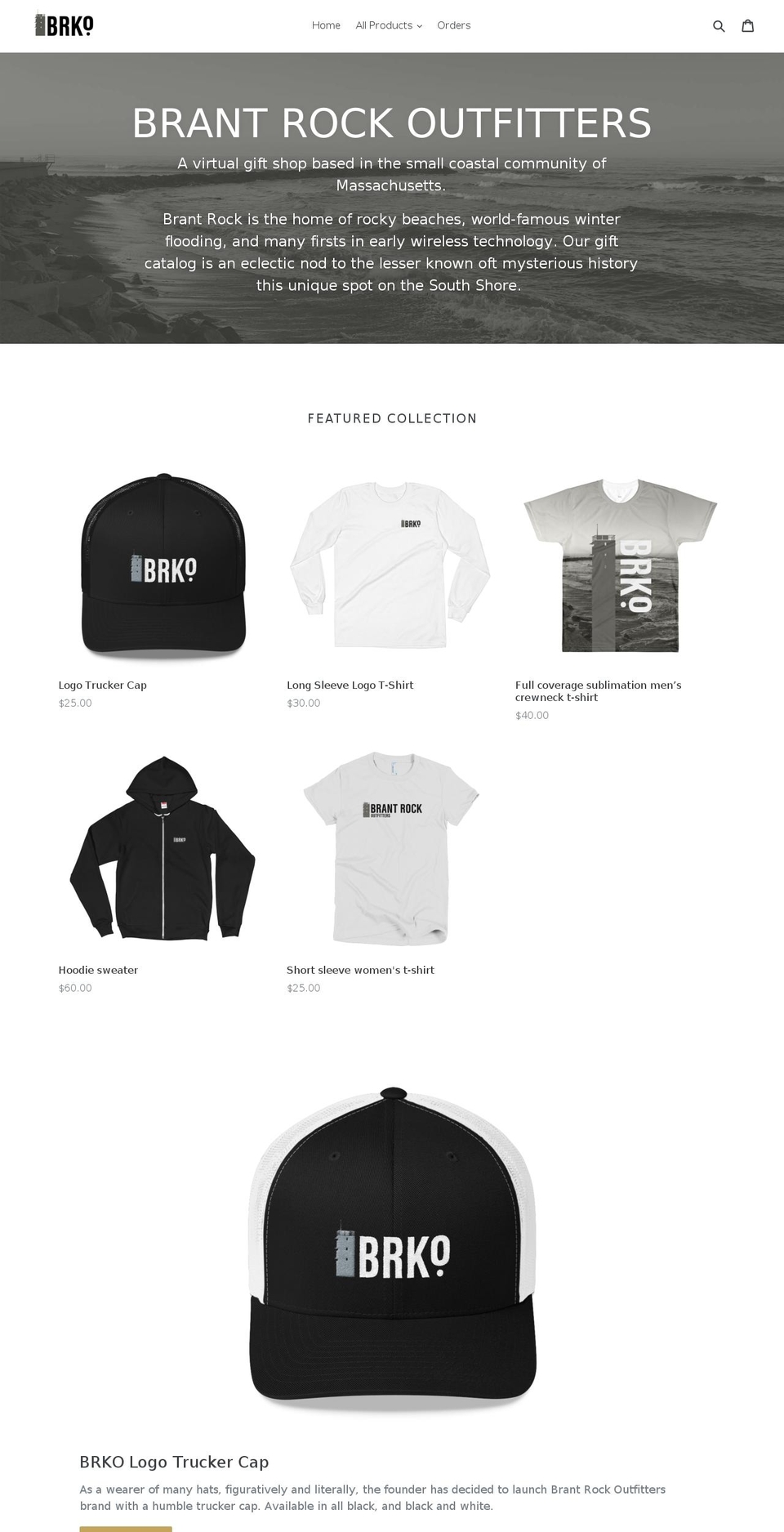 brantrockoutfitters.com — Shopify storefront screenshot