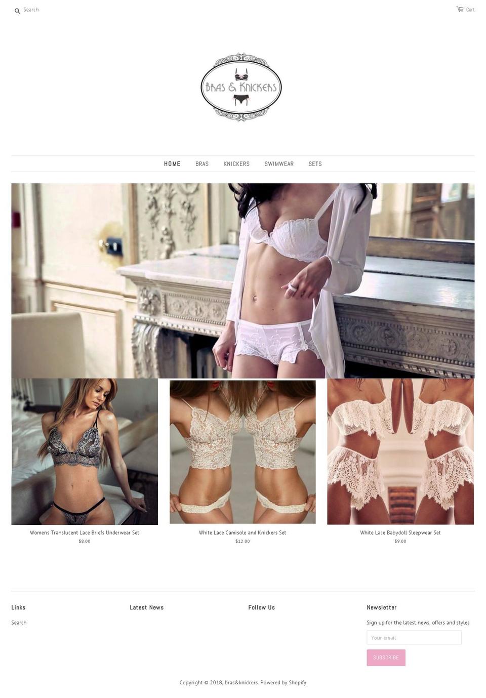 brasandknickers.com — Shopify storefront screenshot