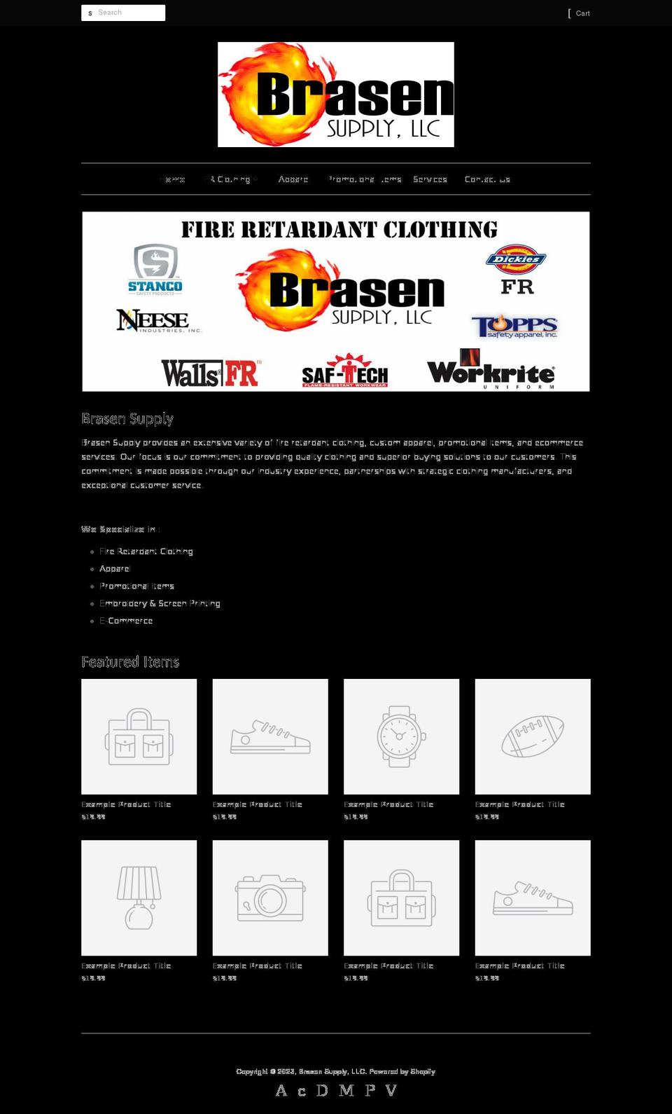 brasen-supply-llc.myshopify.com shopify website screenshot