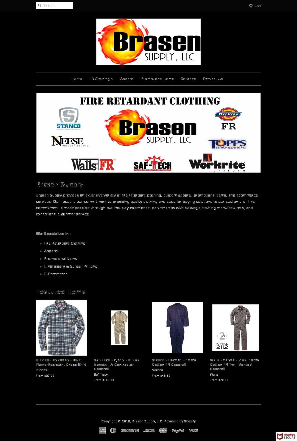 brasensupply.com — Shopify storefront screenshot