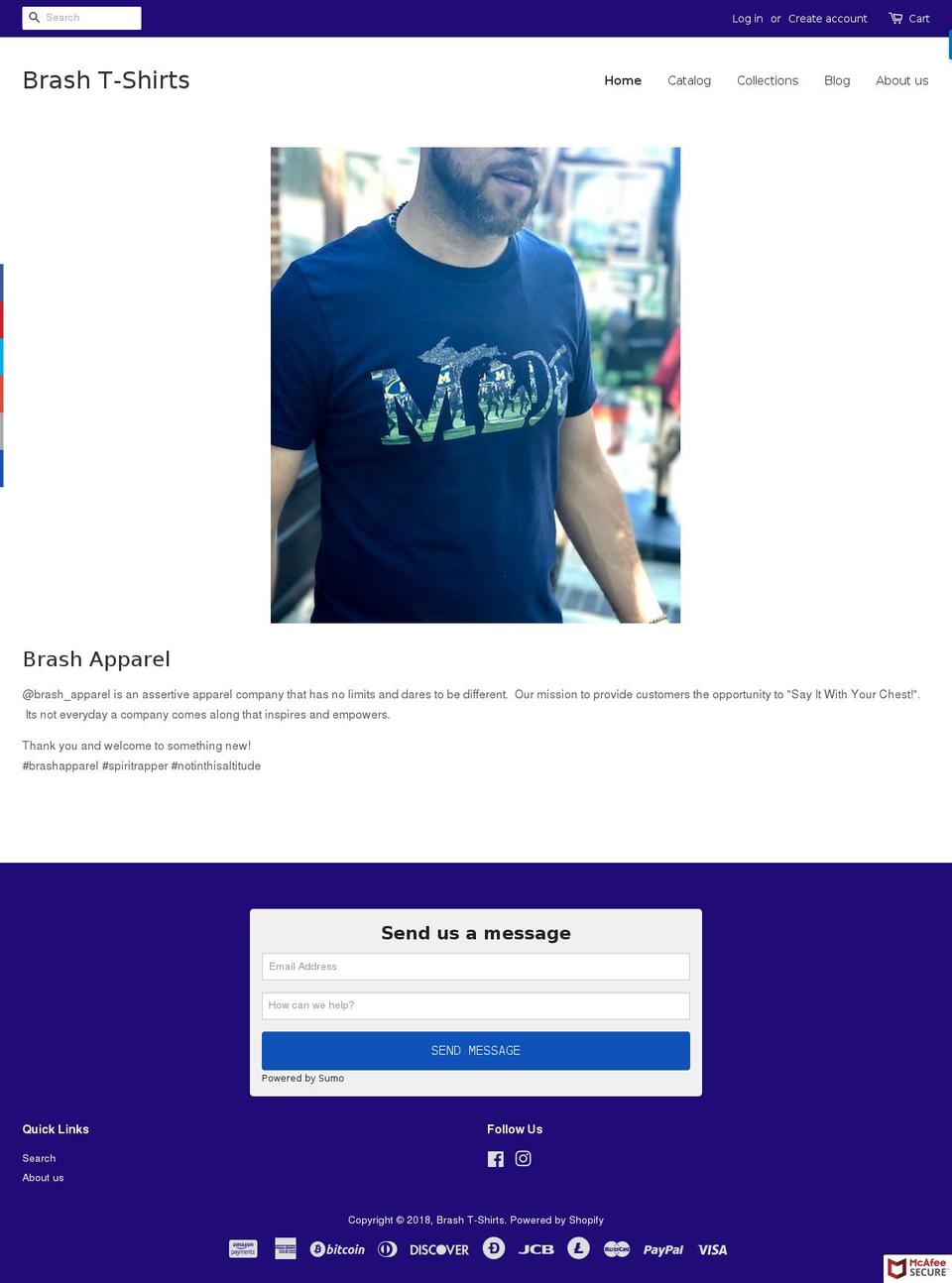 brashapparel.com shopify website screenshot