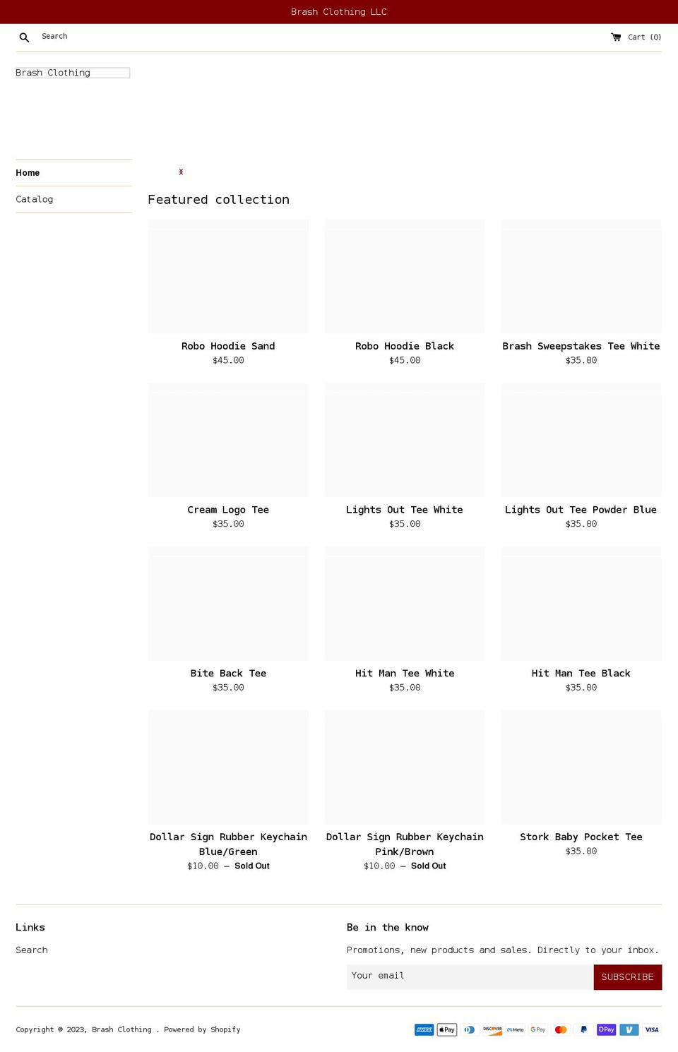 brashclothing.com shopify website screenshot
